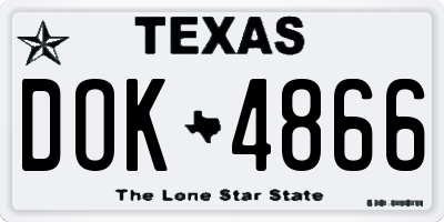 TX license plate DOK4866