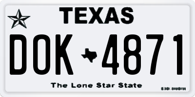 TX license plate DOK4871