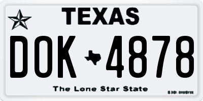 TX license plate DOK4878