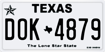 TX license plate DOK4879