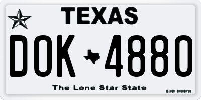 TX license plate DOK4880