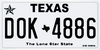 TX license plate DOK4886