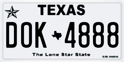 TX license plate DOK4888