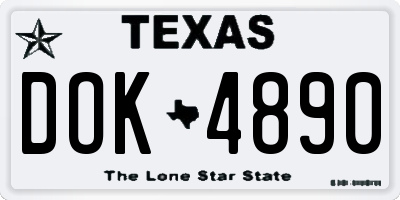 TX license plate DOK4890