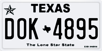 TX license plate DOK4895