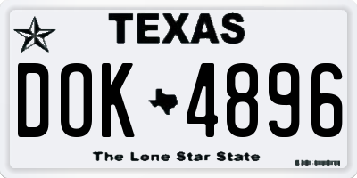 TX license plate DOK4896