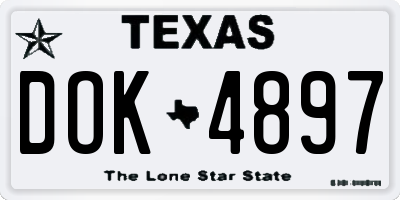 TX license plate DOK4897