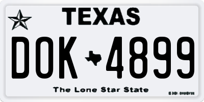 TX license plate DOK4899