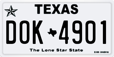 TX license plate DOK4901