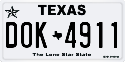 TX license plate DOK4911