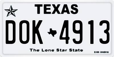 TX license plate DOK4913
