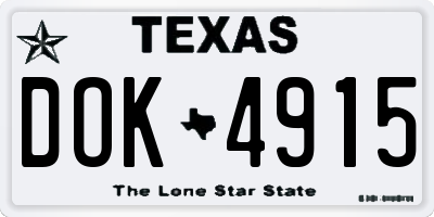 TX license plate DOK4915