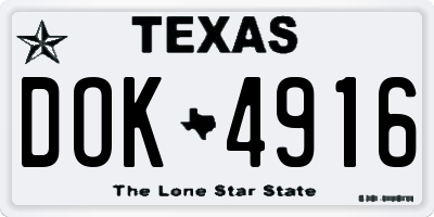 TX license plate DOK4916