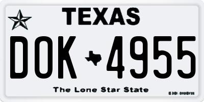 TX license plate DOK4955