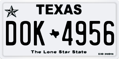 TX license plate DOK4956
