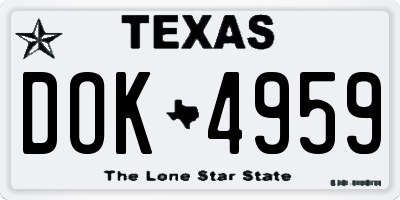 TX license plate DOK4959