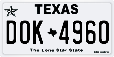 TX license plate DOK4960