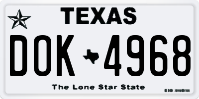 TX license plate DOK4968