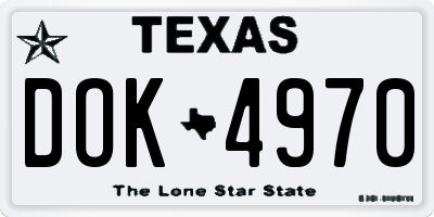 TX license plate DOK4970