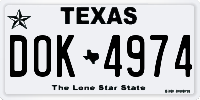 TX license plate DOK4974