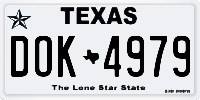 TX license plate DOK4979