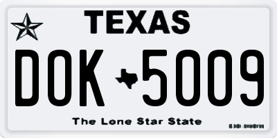 TX license plate DOK5009