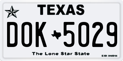TX license plate DOK5029