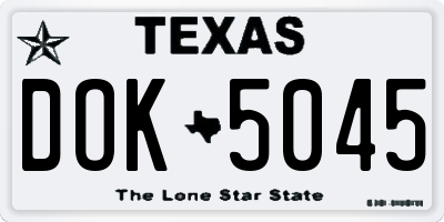 TX license plate DOK5045
