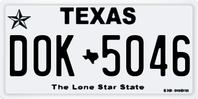 TX license plate DOK5046