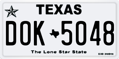 TX license plate DOK5048