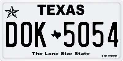 TX license plate DOK5054