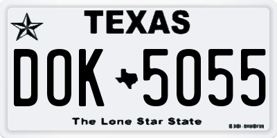 TX license plate DOK5055