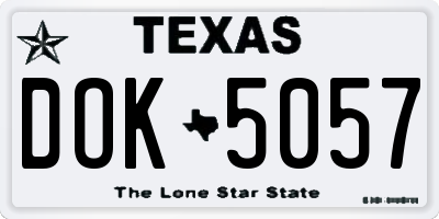 TX license plate DOK5057
