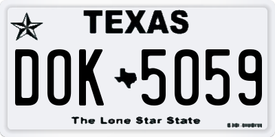 TX license plate DOK5059