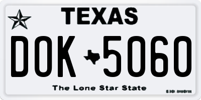 TX license plate DOK5060