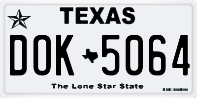 TX license plate DOK5064