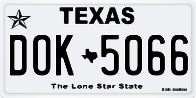 TX license plate DOK5066