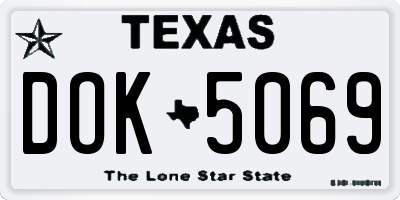 TX license plate DOK5069