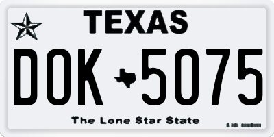 TX license plate DOK5075