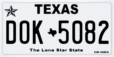 TX license plate DOK5082