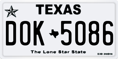 TX license plate DOK5086