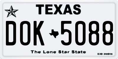 TX license plate DOK5088