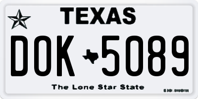 TX license plate DOK5089