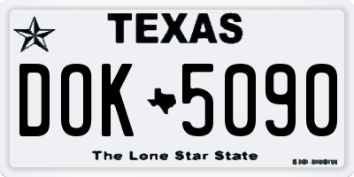 TX license plate DOK5090