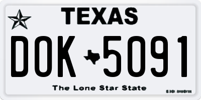 TX license plate DOK5091