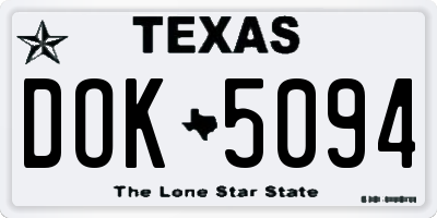 TX license plate DOK5094