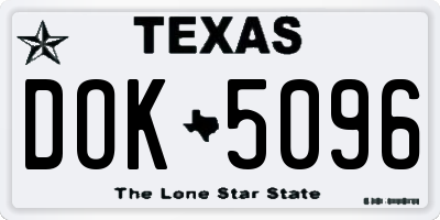 TX license plate DOK5096