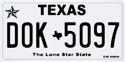 TX license plate DOK5097