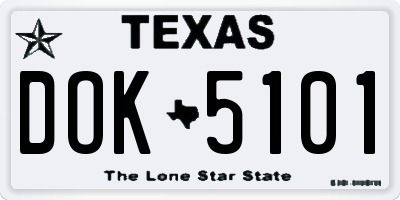 TX license plate DOK5101