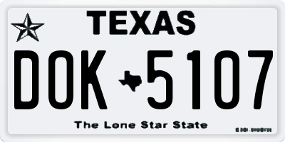 TX license plate DOK5107